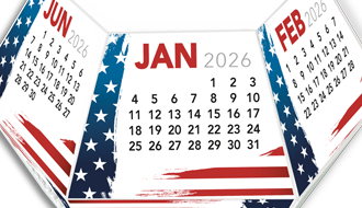 Stars and Stripes Polygon Calendar Pop-Up